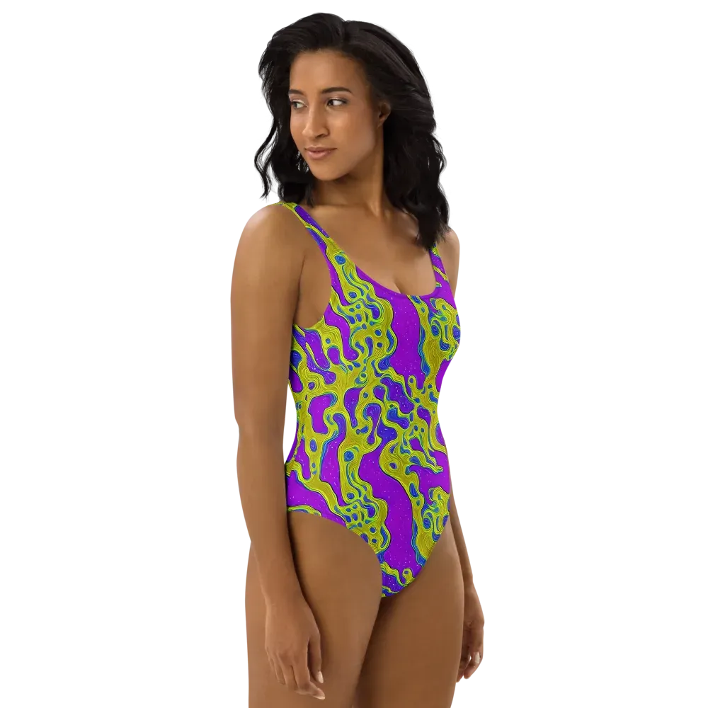 Electric Mire on One-Piece Swimsuit — Right