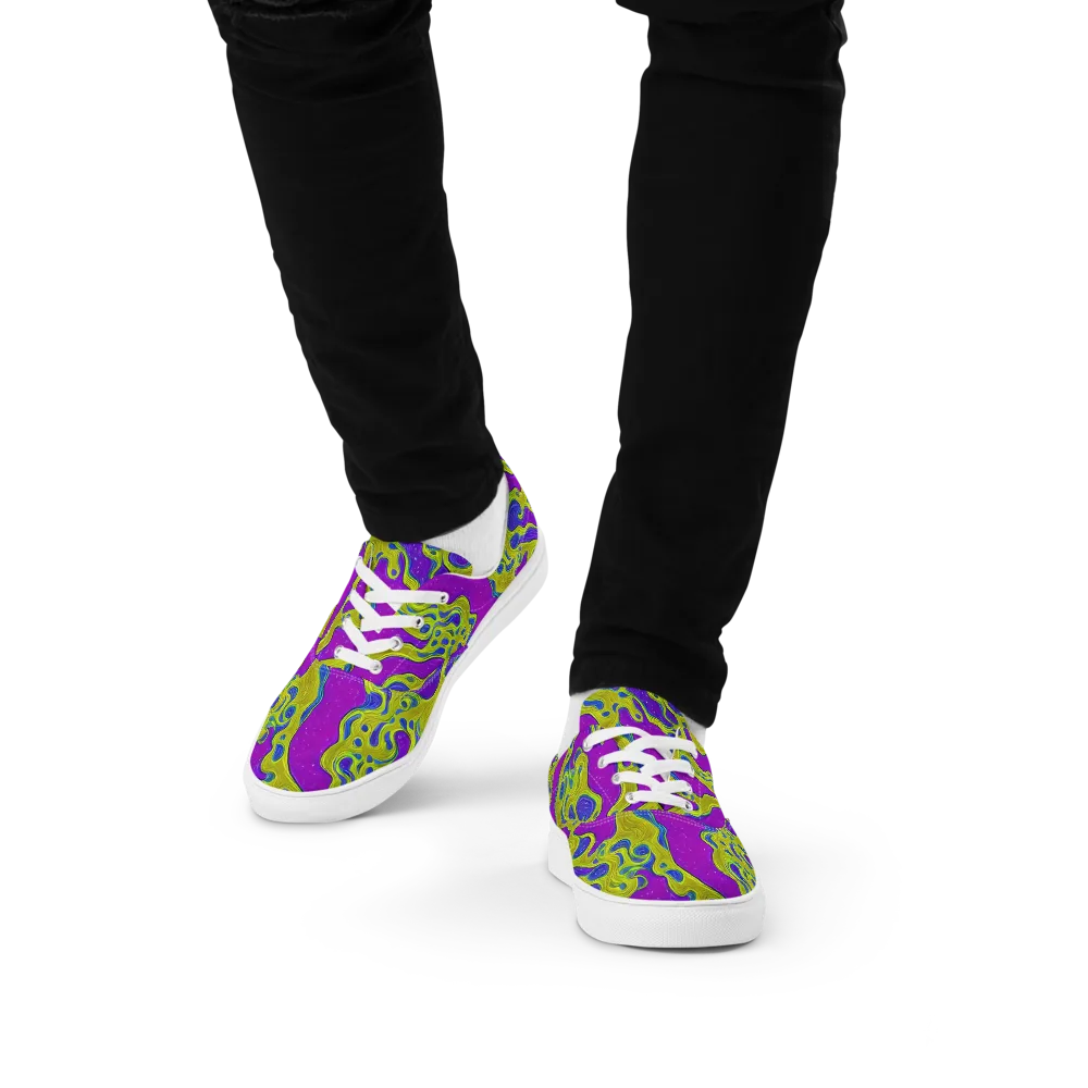 Electric Mire on Men's Lace-Up Canvas Shoes — Front