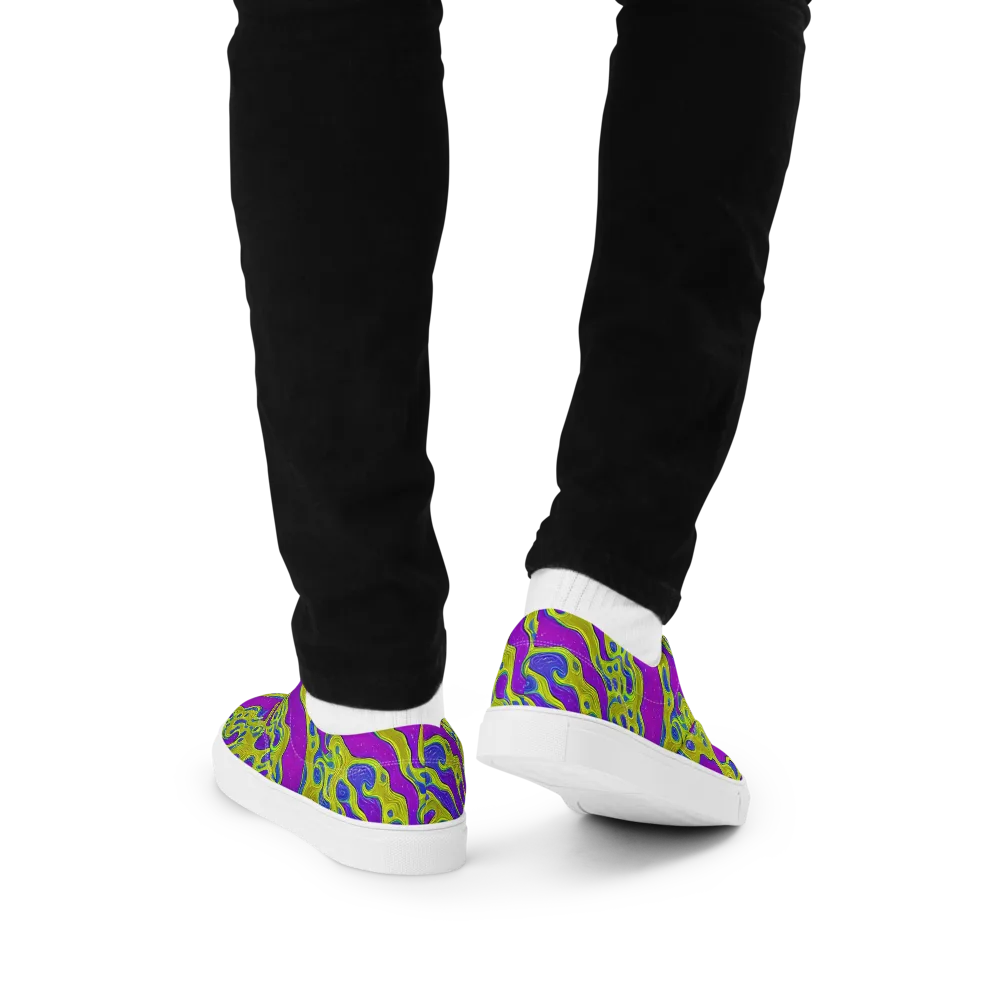 Electric Mire on Men's Lace-Up Canvas Shoes — Back