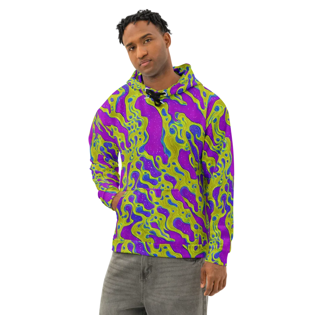 Electric Mire on Cotton Hoodie — Left Front