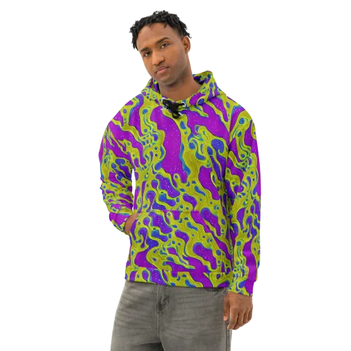 Electric Mire on a Cotton Hoodie
