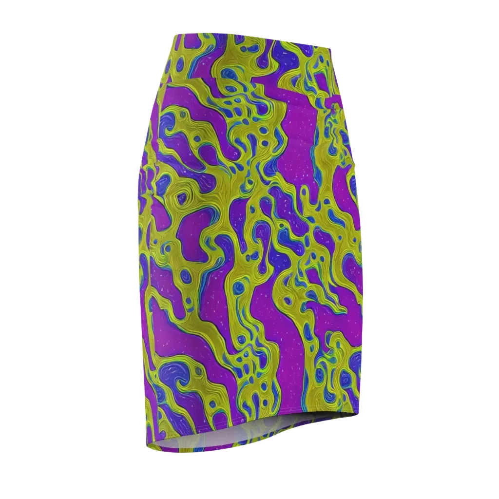 Electric Mire on Pencil Skirt — Front Side