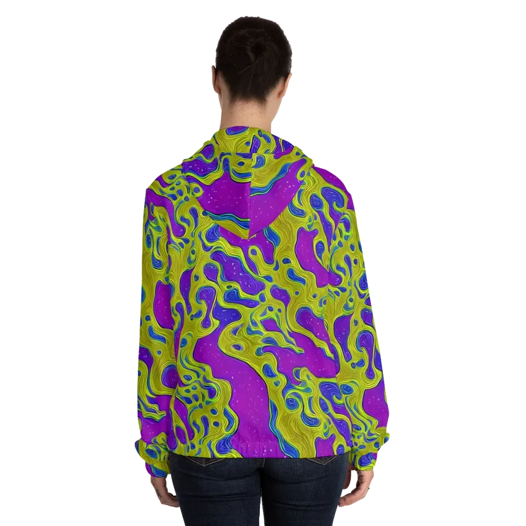 Electric Mire on Women's Full-Zip Hoodie — Back On Person