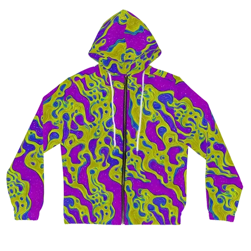 Electric Mire on a Women's Full-Zip Hoodie