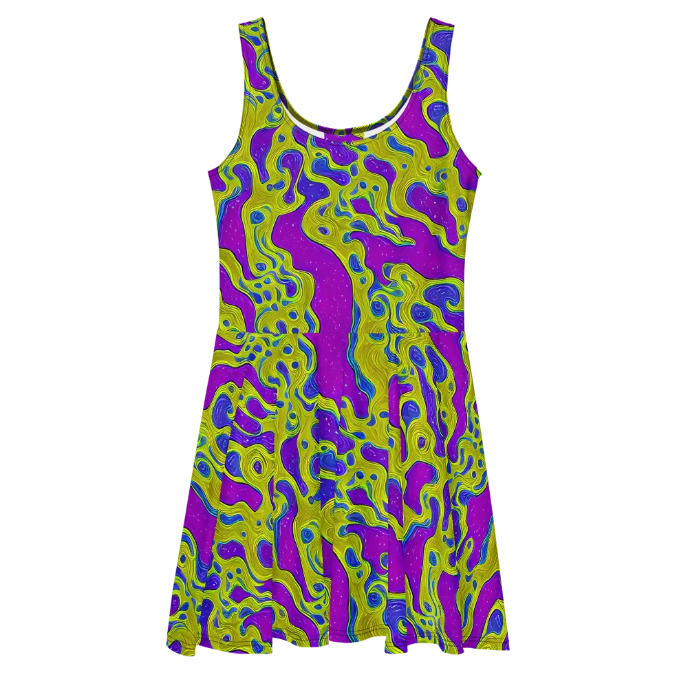 Electric Mire on Skater Dress — Front