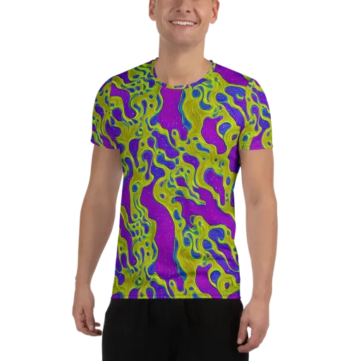 Electric Mire on a Men's Athletic T-Shirt