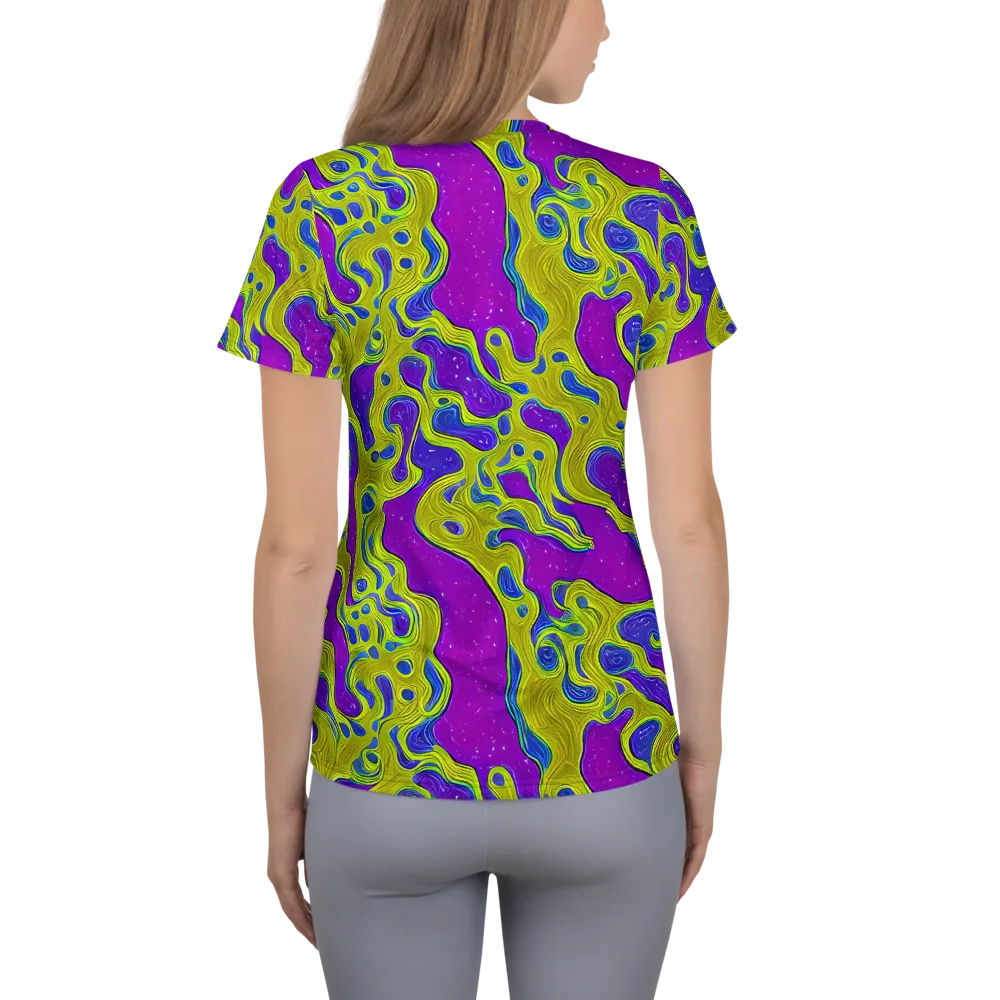 Electric Mire on Women's Athletic T-Shirt — Back