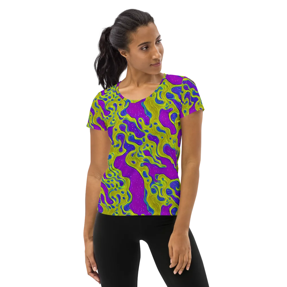 Electric Mire on Women's Athletic T-Shirt — Front