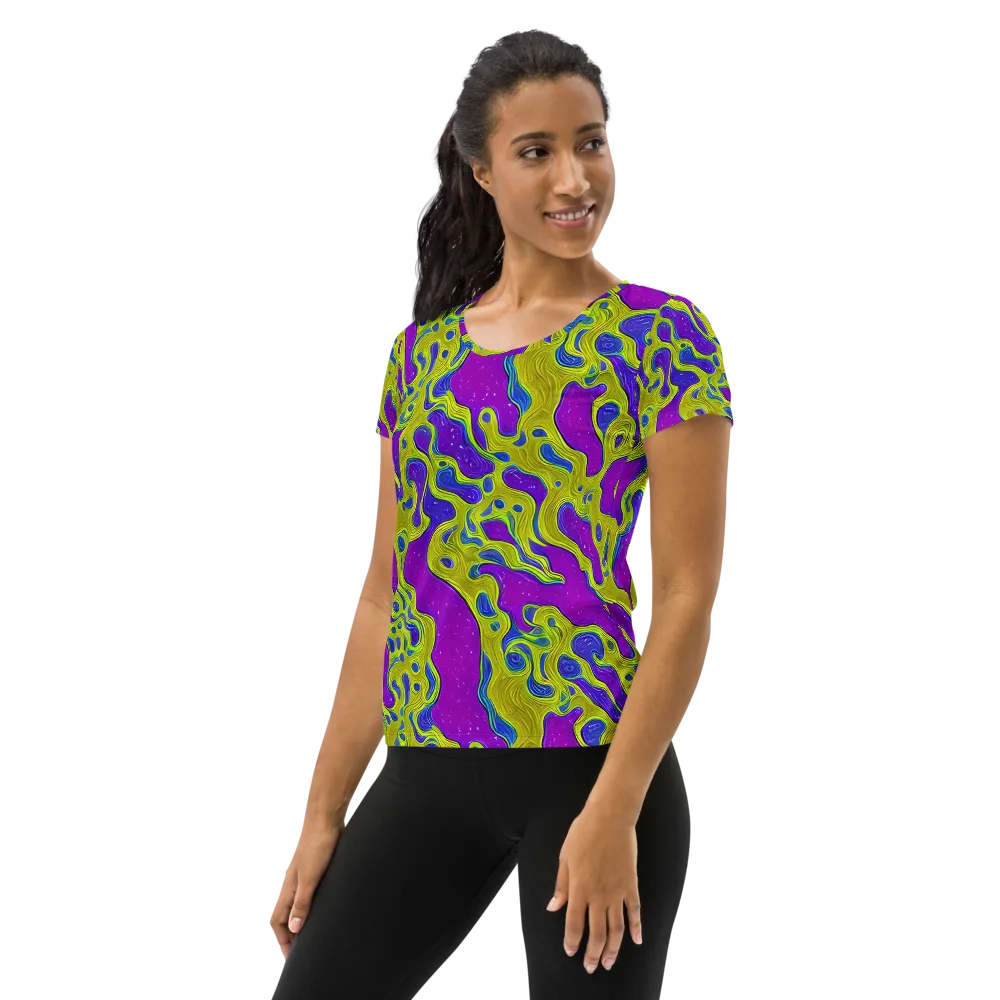 Electric Mire on Women's Athletic T-Shirt — Left