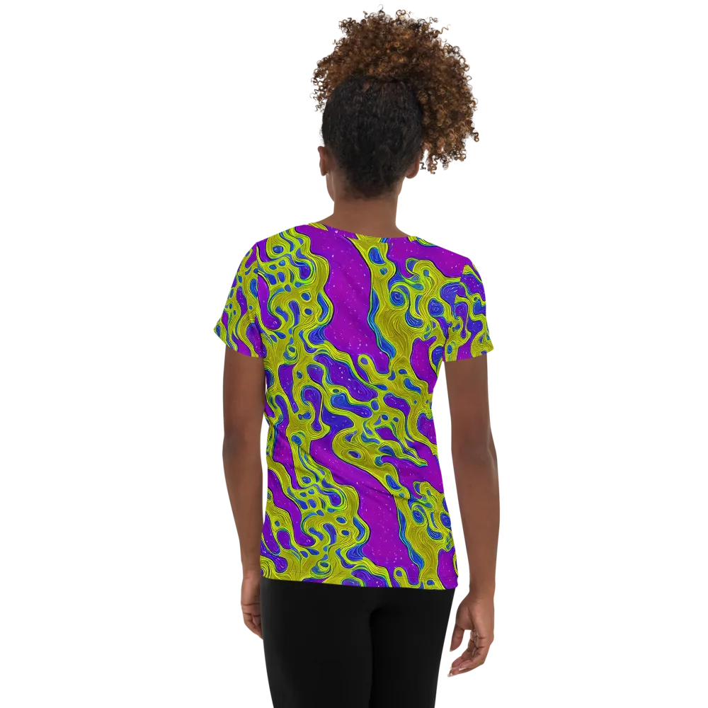 Electric Mire on Women's Athletic T-Shirt — Back