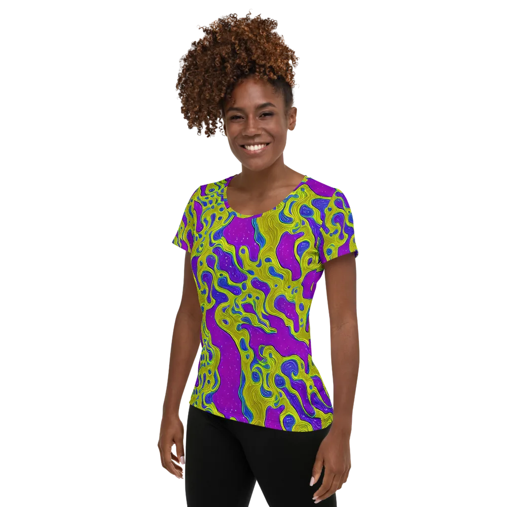 Electric Mire on Women's Athletic T-Shirt — Left