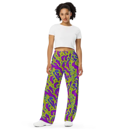 Electric Mire on a Wide-Leg Pants