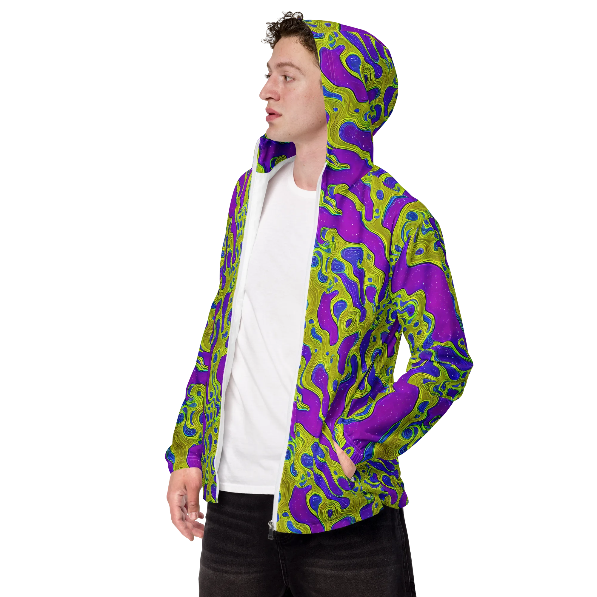 Electric Mire on Men's Windbreaker — Left Front