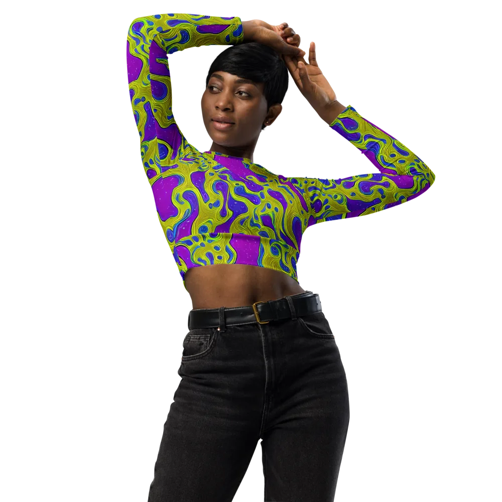 Electric Mire on Long Sleeve Crop Top — Front