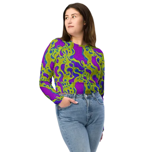 Electric Mire on a Long Sleeve Crop Top