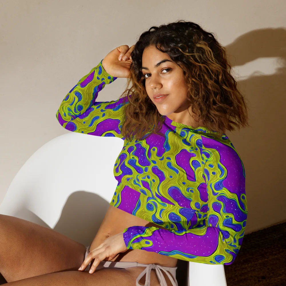 Electric Mire on Long Sleeve Crop Top — Left Front