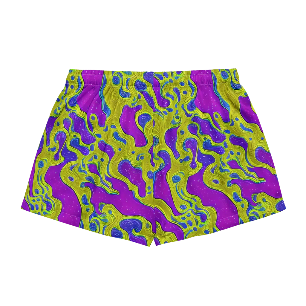 Electric Mire on Women's Pajama Shorts — Back