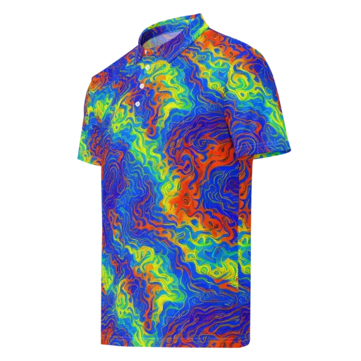 Blue Heatwave on a Men's Slim Fit Polo Shirt