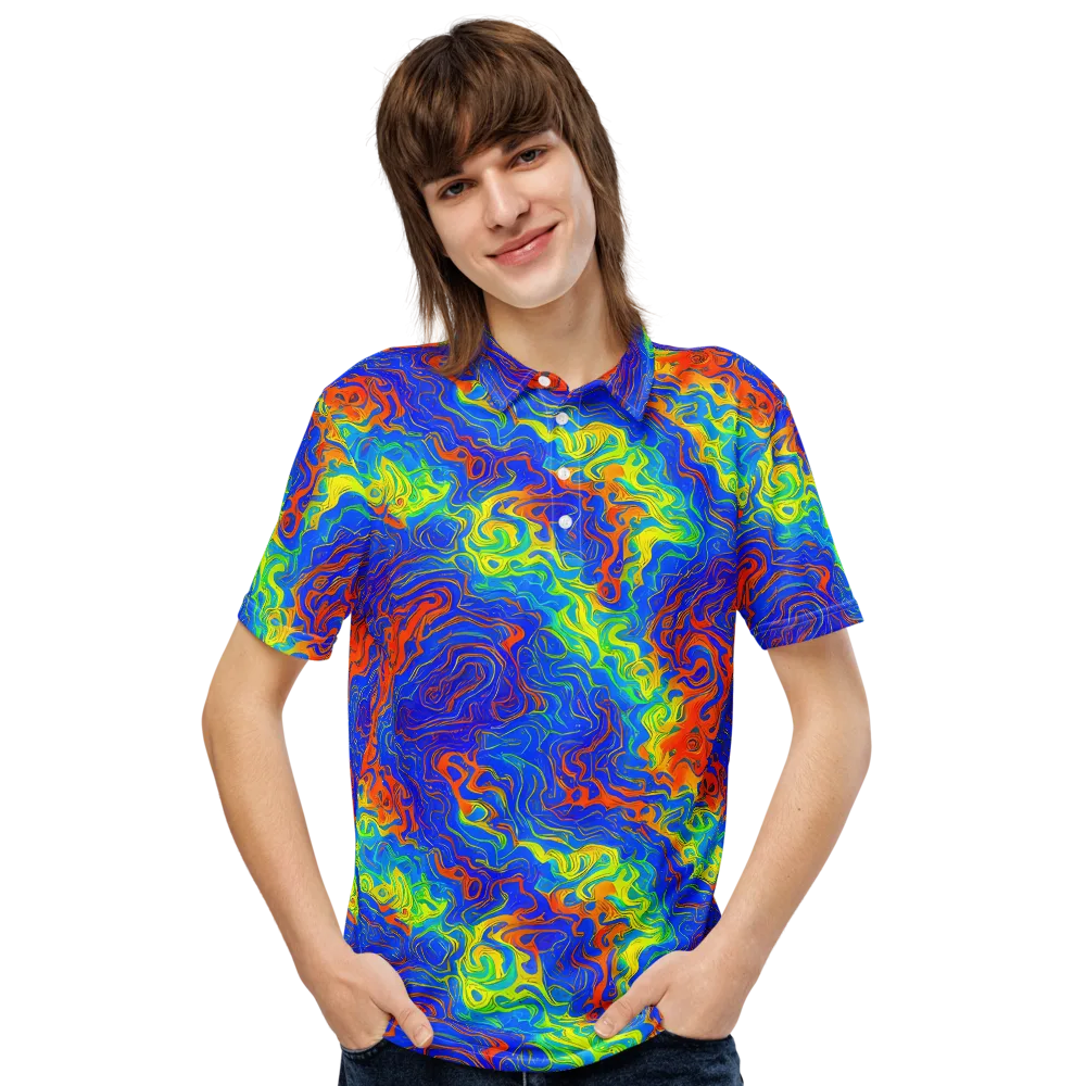 Blue Heatwave on Men's Slim Fit Polo Shirt — Front