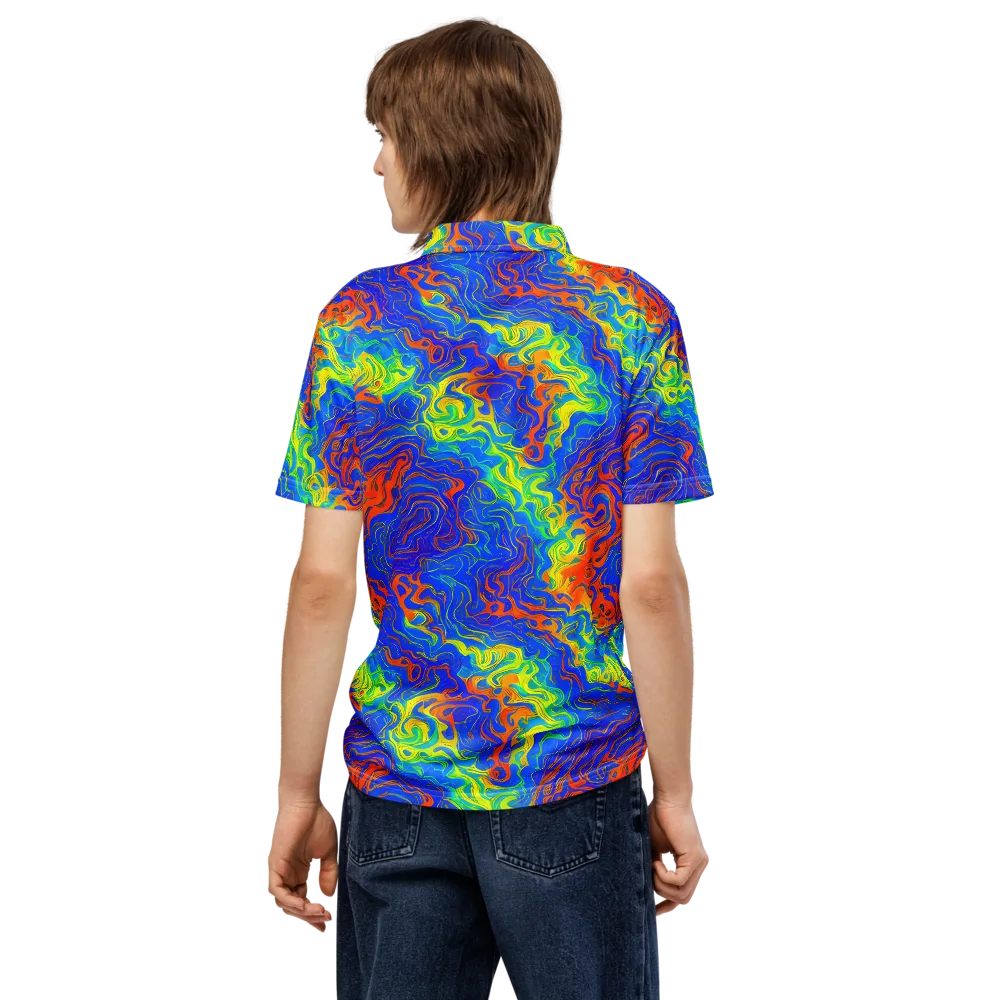 Blue Heatwave on Men's Slim Fit Polo Shirt — Back