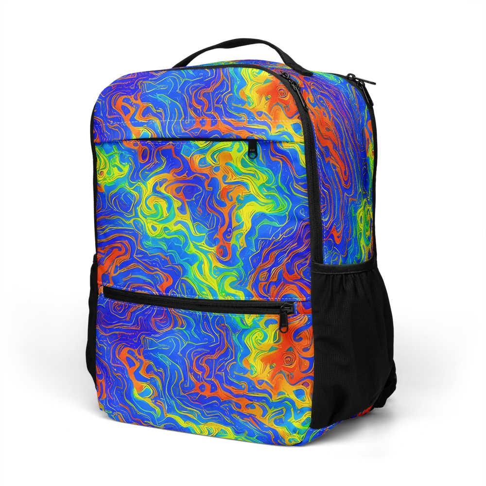 Blue Heatwave on Utility Backpack — Left Front