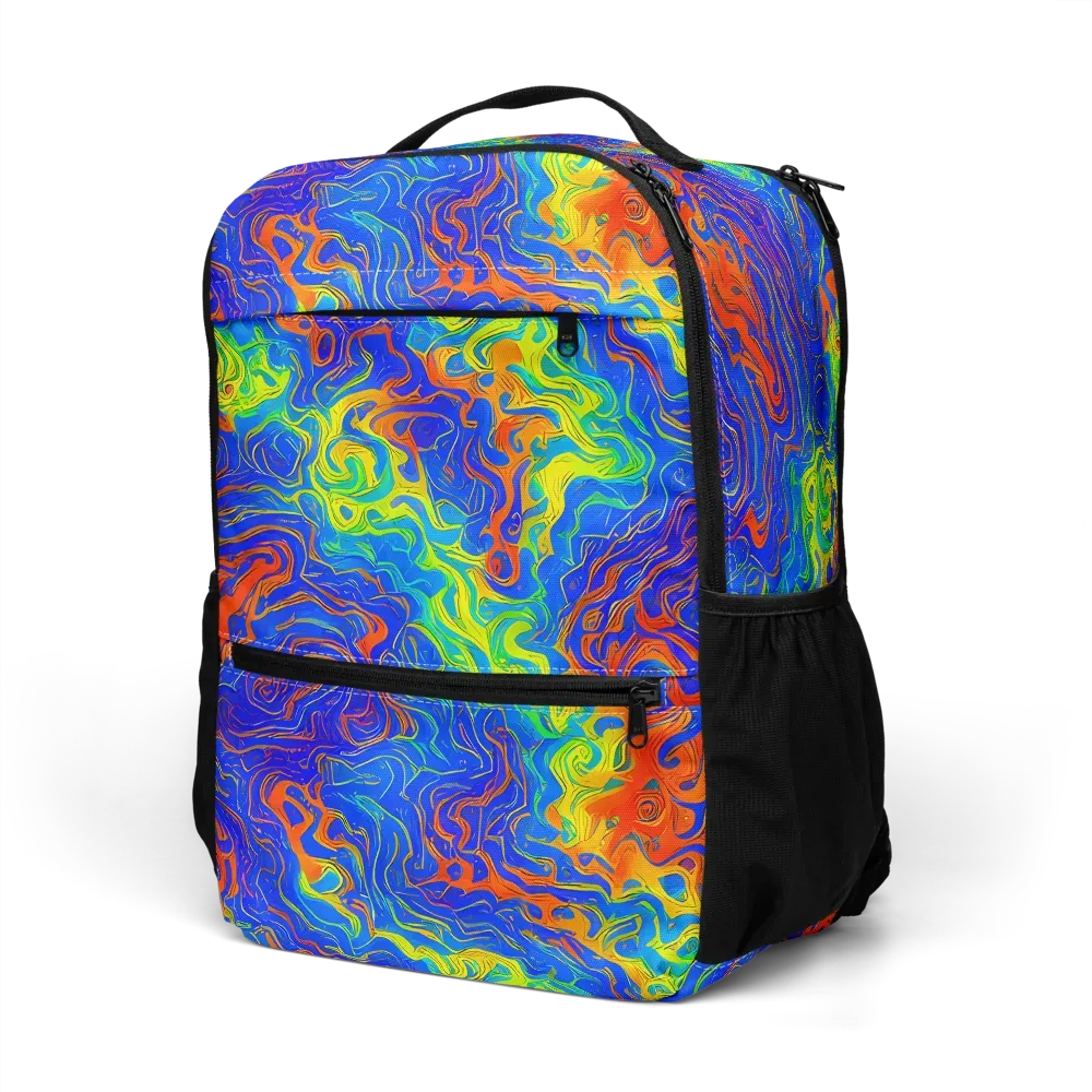Blue Heatwave on Utility Backpack — Left Front