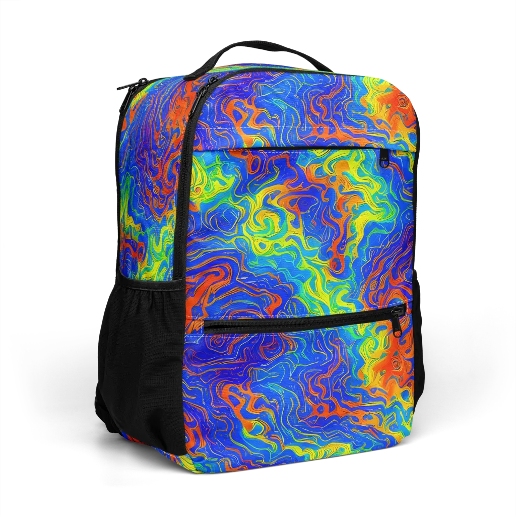 Blue Heatwave on Utility Backpack — Right Front
