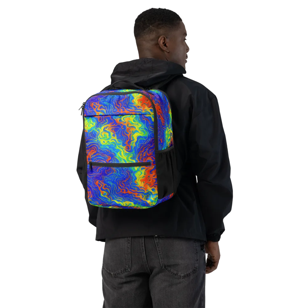Blue Heatwave on Utility Backpack — Back