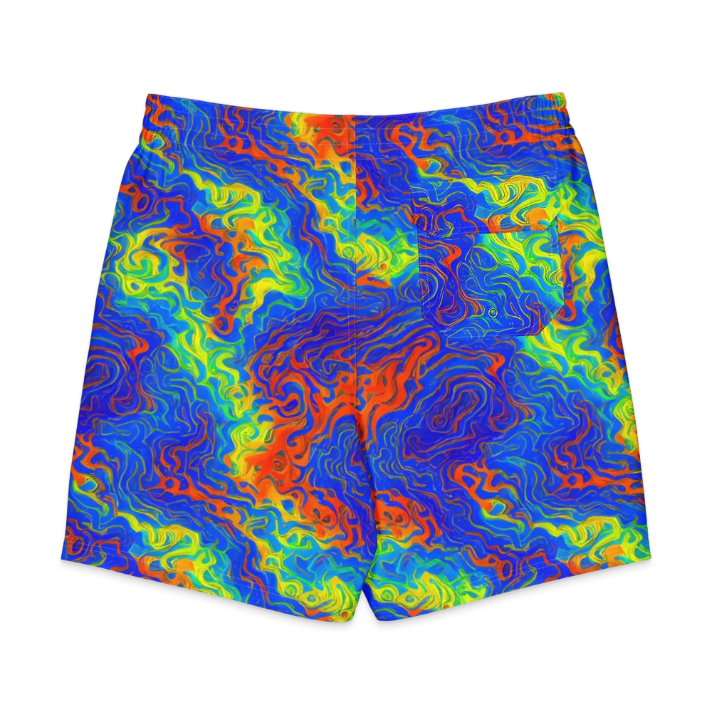 Blue Heatwave on Men's Board Shorts — Back