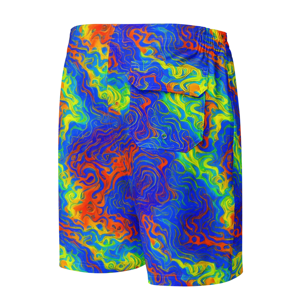 Blue Heatwave on Men's Board Shorts — Back