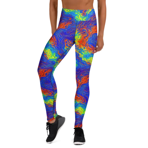 Blue Heatwave on a Yoga Leggings