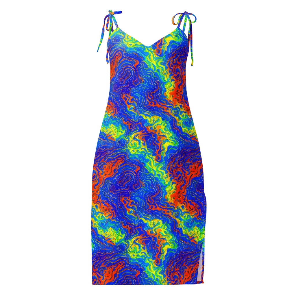 Blue Heatwave on Slip Dress — Front
