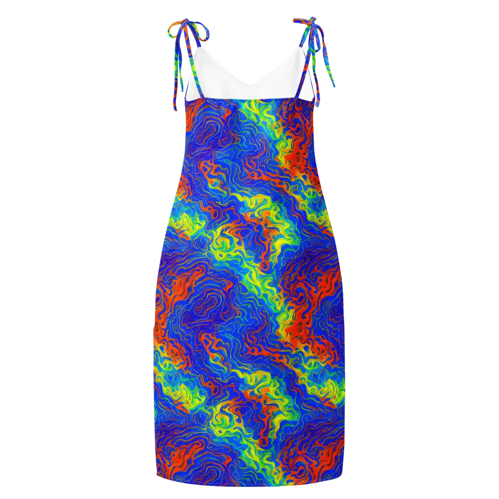 Blue Heatwave on Slip Dress — Back