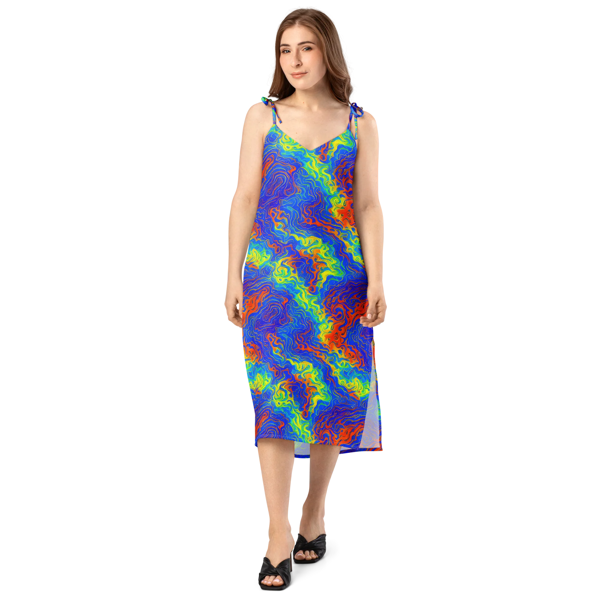 Blue Heatwave on Slip Dress — Front