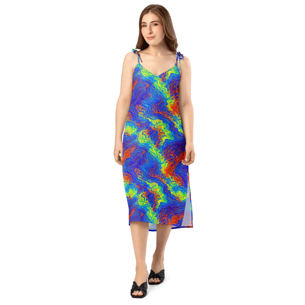 Blue Heatwave on Slip Dress — Front