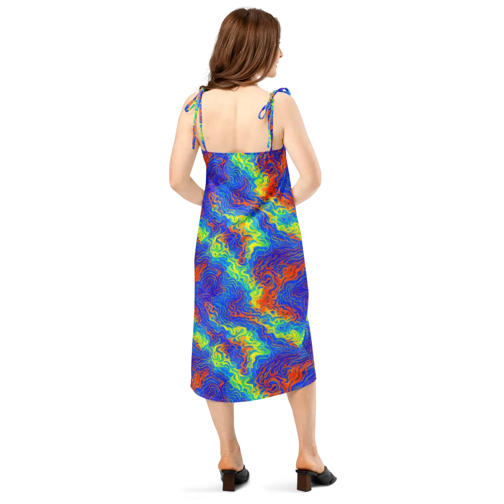 Blue Heatwave on Slip Dress — Back