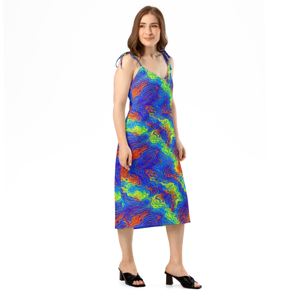 Blue Heatwave on Slip Dress — Right Front