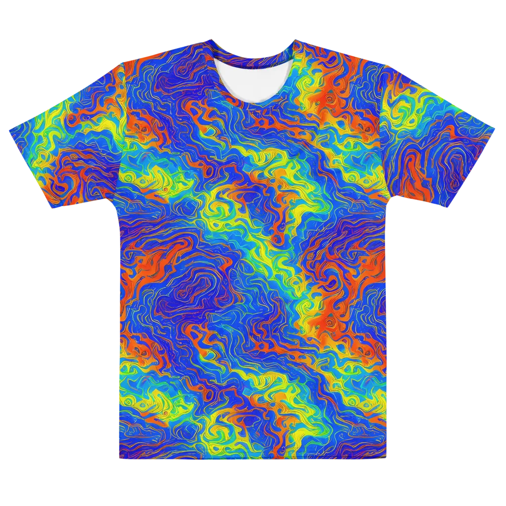 Blue Heatwave on Men's Cotton Crew Neck T-Shirt — Front