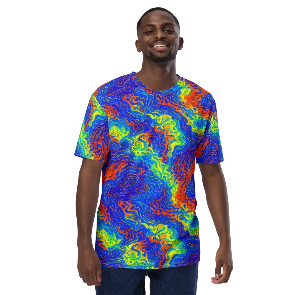 Blue Heatwave on Men's Crew Neck T-Shirt — Front