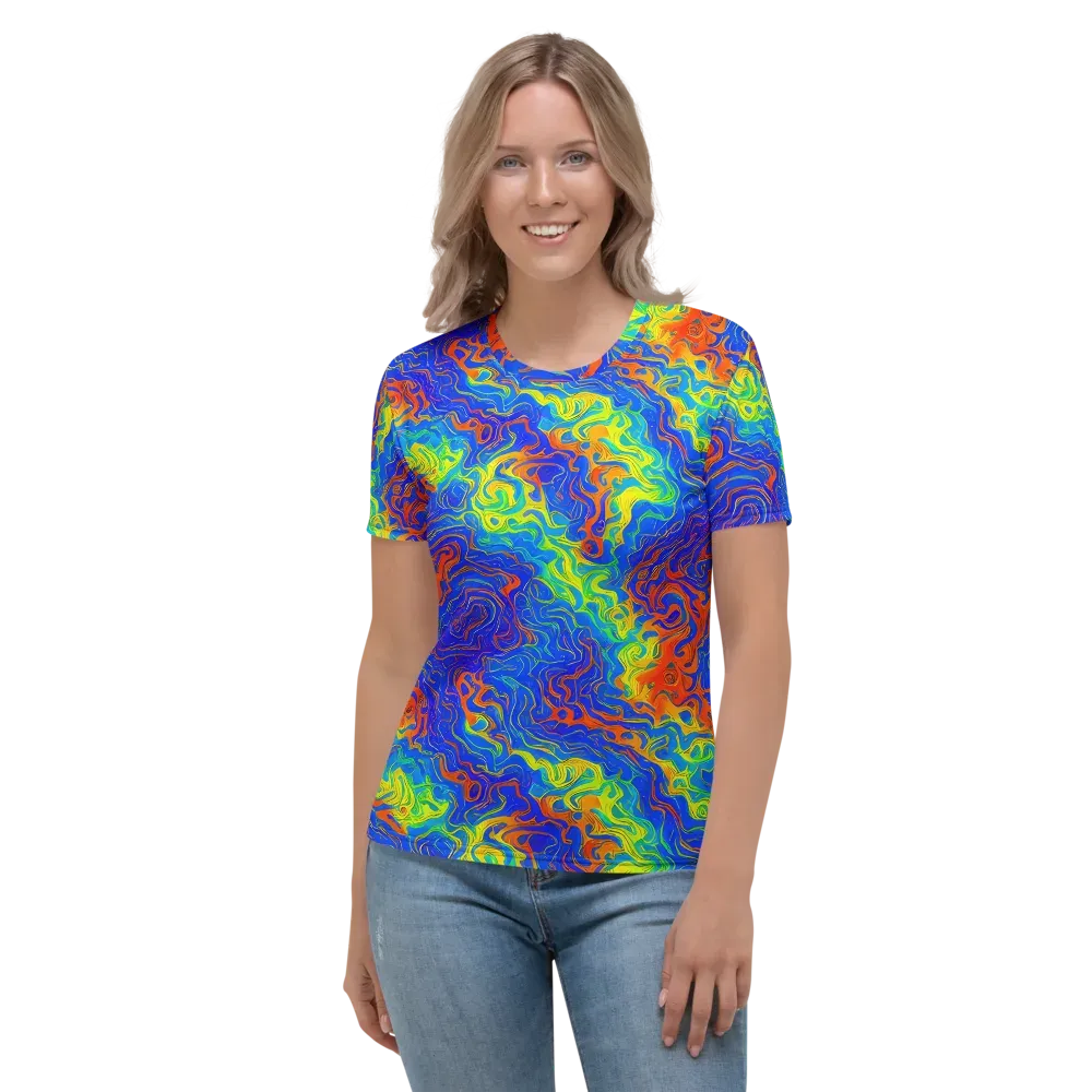 Blue Heatwave on Women's Crew Neck T-Shirt — Front