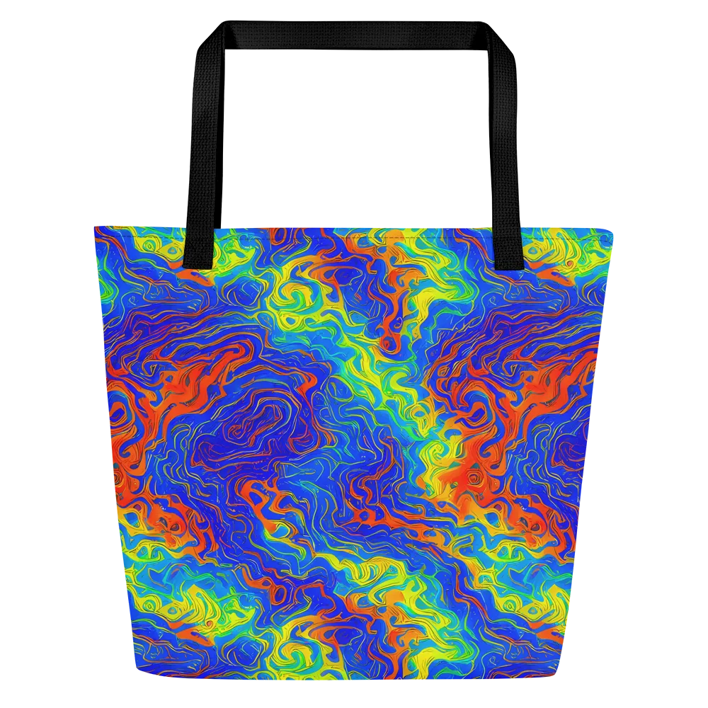 Blue Heatwave on Large Tote Bag W/ Pocket — Front