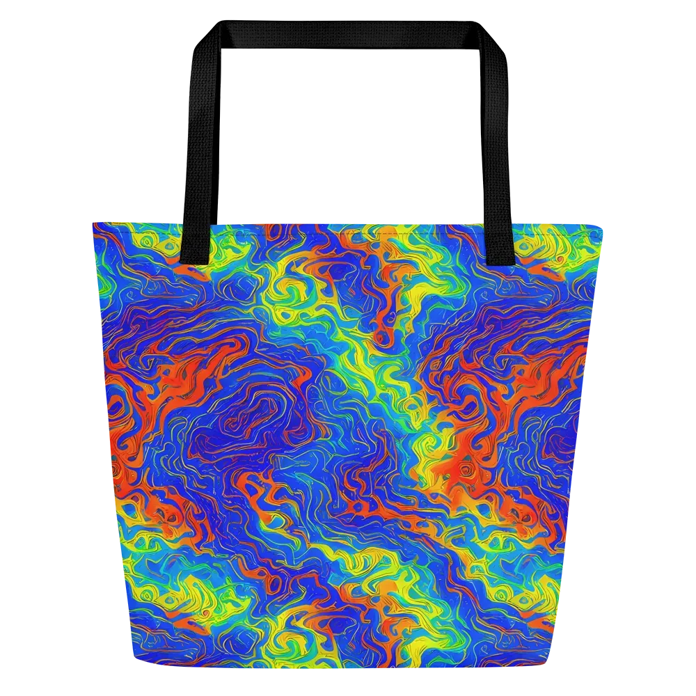 Blue Heatwave on Large Tote Bag W/ Pocket — Front