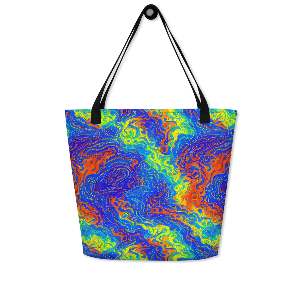 Blue Heatwave on Large Tote Bag W/ Pocket — Front