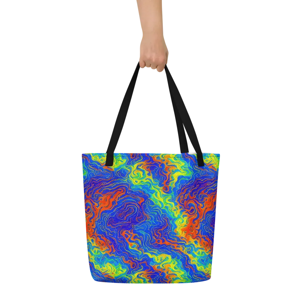 Blue Heatwave on Large Tote Bag W/ Pocket — Front