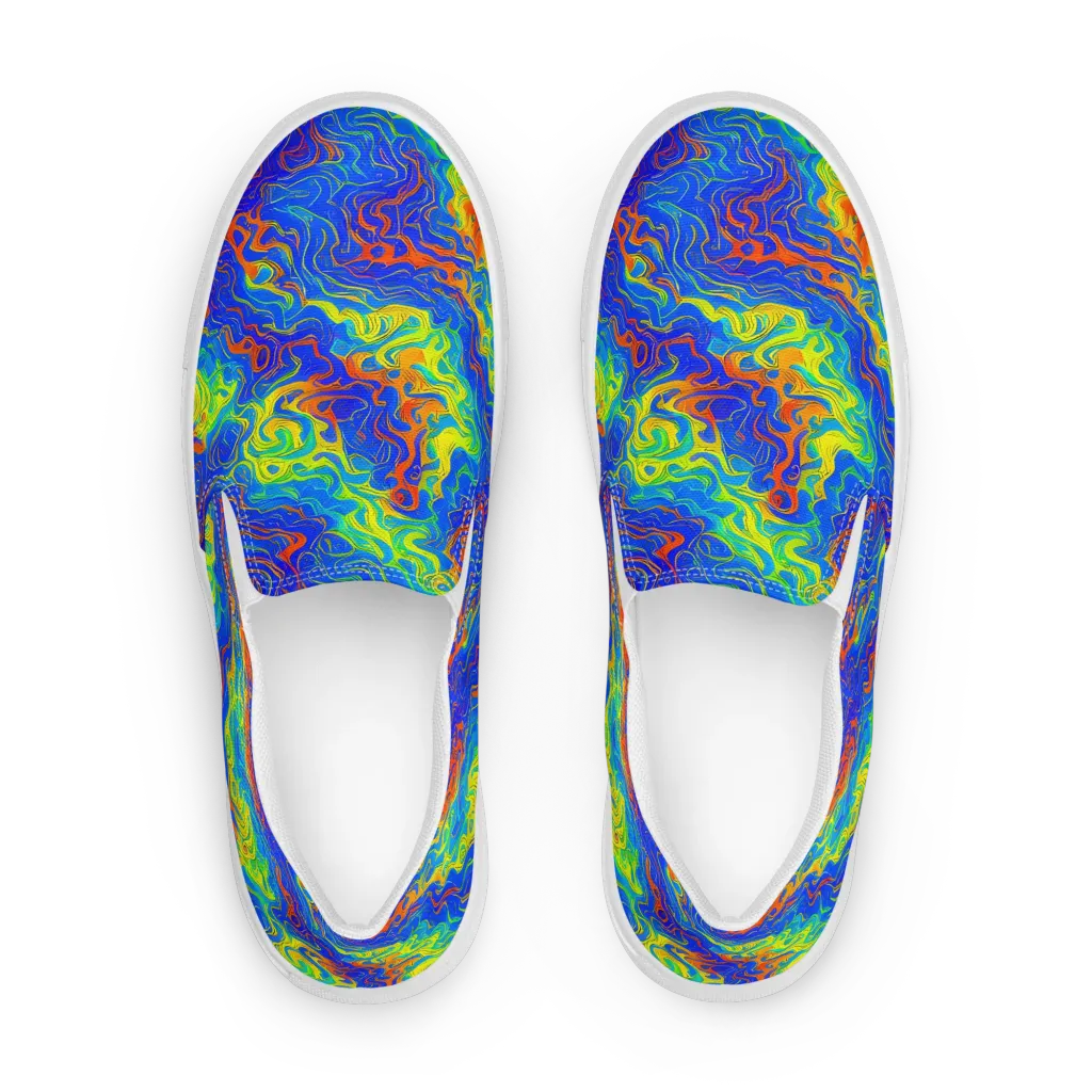 Blue Heatwave on Women's Slip-On Canvas Shoes — Front