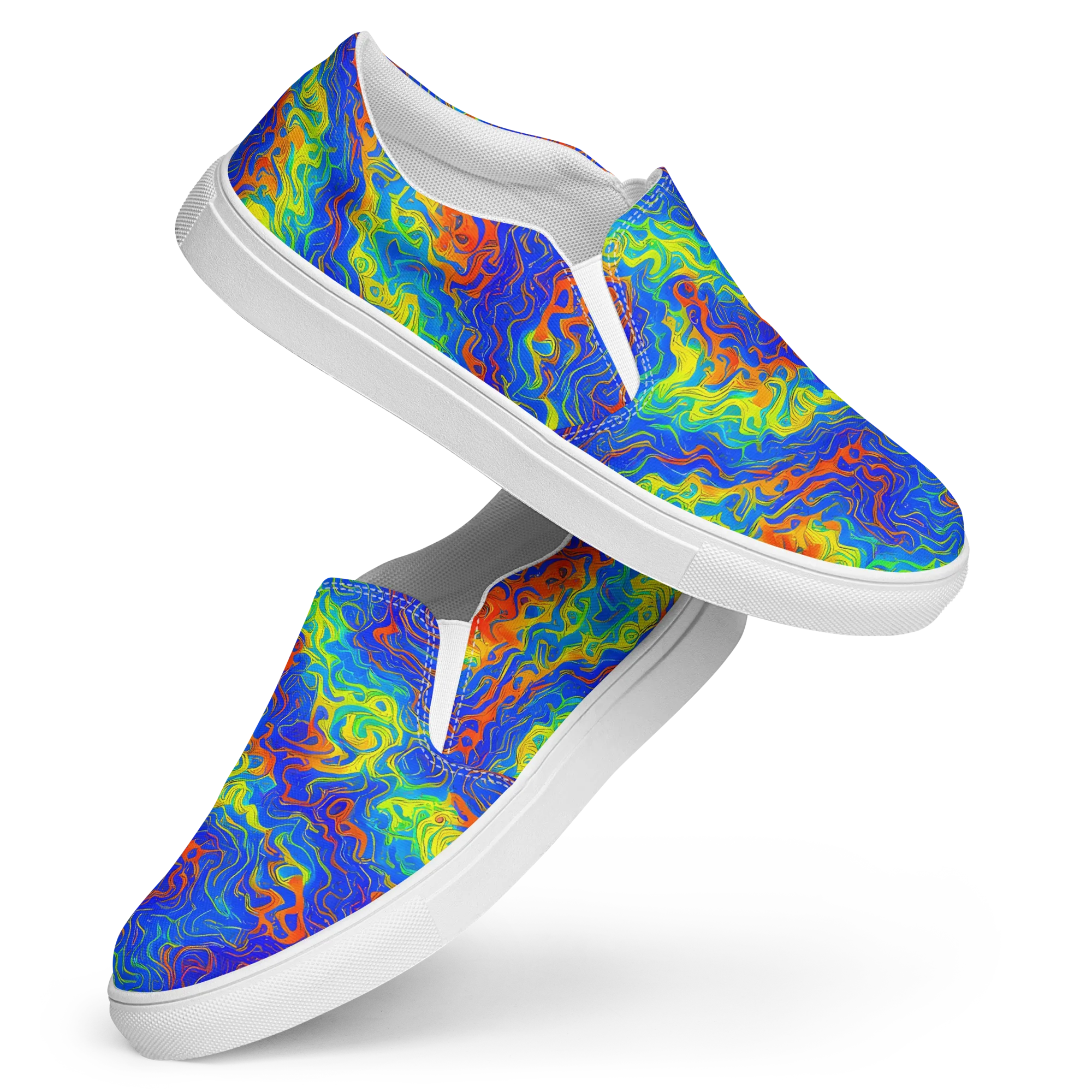 Blue Heatwave on Women's Slip-On Canvas Shoes — Front