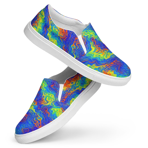 Blue Heatwave on a Women's Slip-On Canvas Shoes