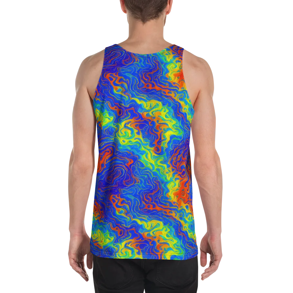 Blue Heatwave on Men's Tank Top — Back