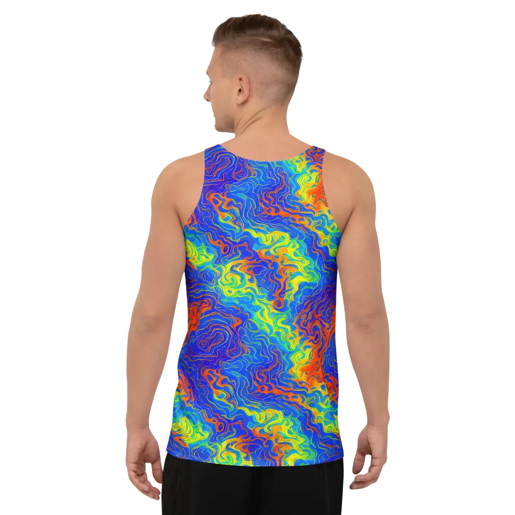 Blue Heatwave on Men's Tank Top — Back