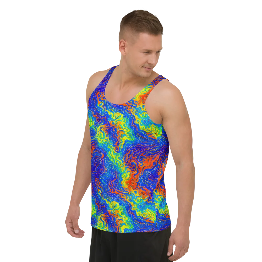 Blue Heatwave on Men's Tank Top — Left Front